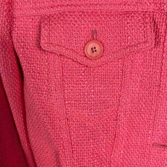 IRO Felicity Cotton Stretch Tweed Boucle Textured Knit BlazerJacket Pink size 10 - Picture 13 of 16